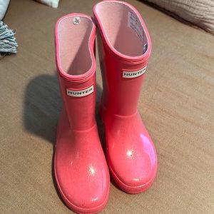 Hunter Boots pink sparkle girls size 10us/9uk